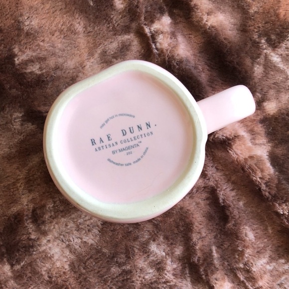 New Rae Dunn Pearly Pink “ Wink Wink “ Flirty Basic Coffee Mug - Picture 3 of 4